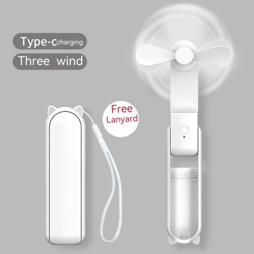 Mini Rechargeable Hand Fan Power Bank Functions White Item | Buy Mini Rechargeable Hand Fan Power Bank Functions White | SPOP Enterprise Global